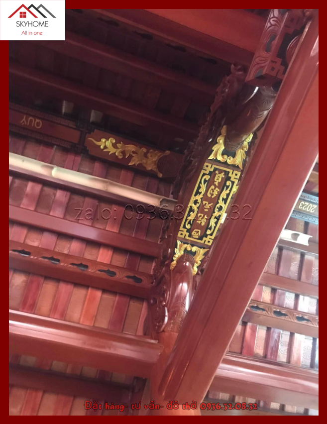 Chữ trên xà nhà chữ Tử- vi- tinh- chiếu- trạch